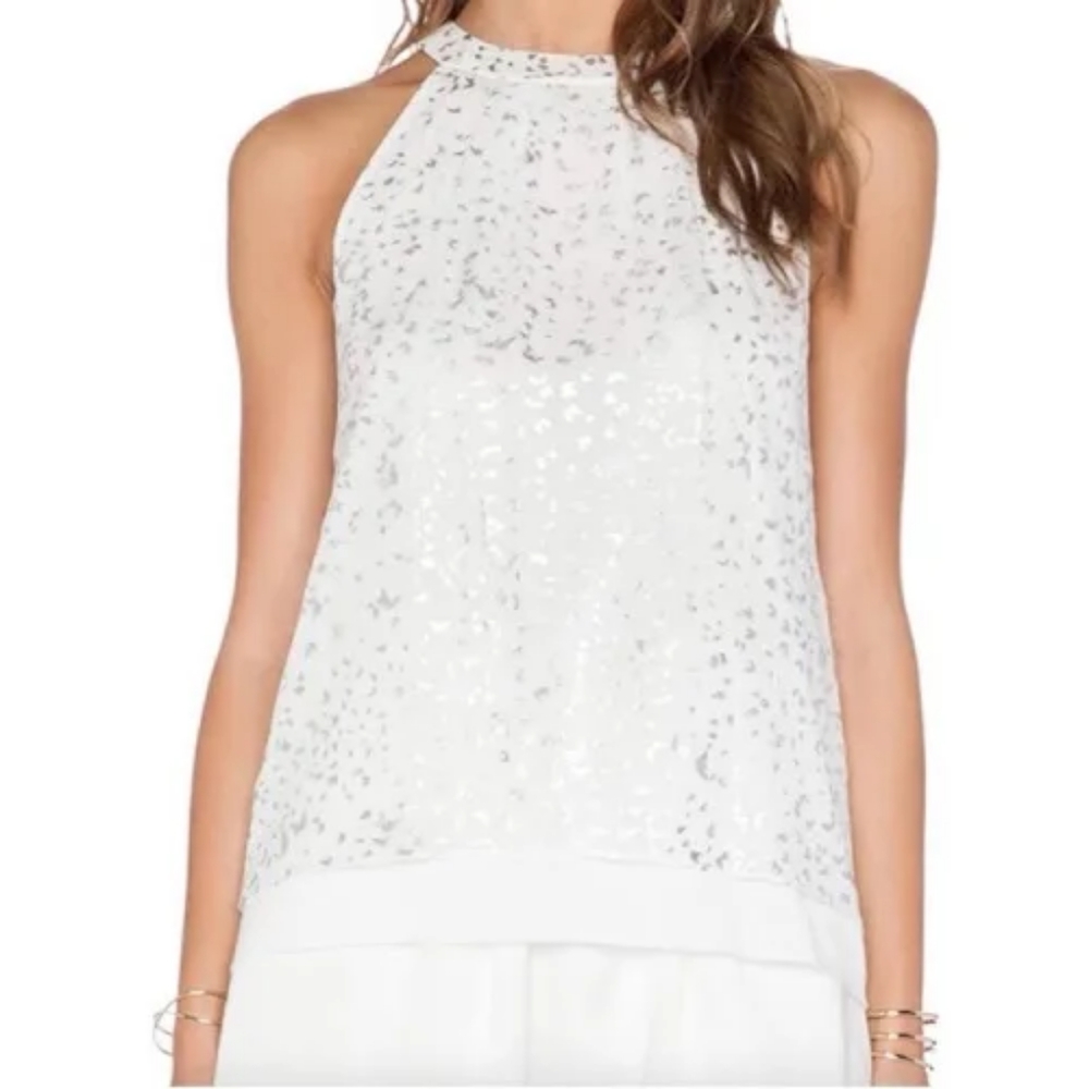 Diane Von Furstenberg Parvay Flutter Foil Top